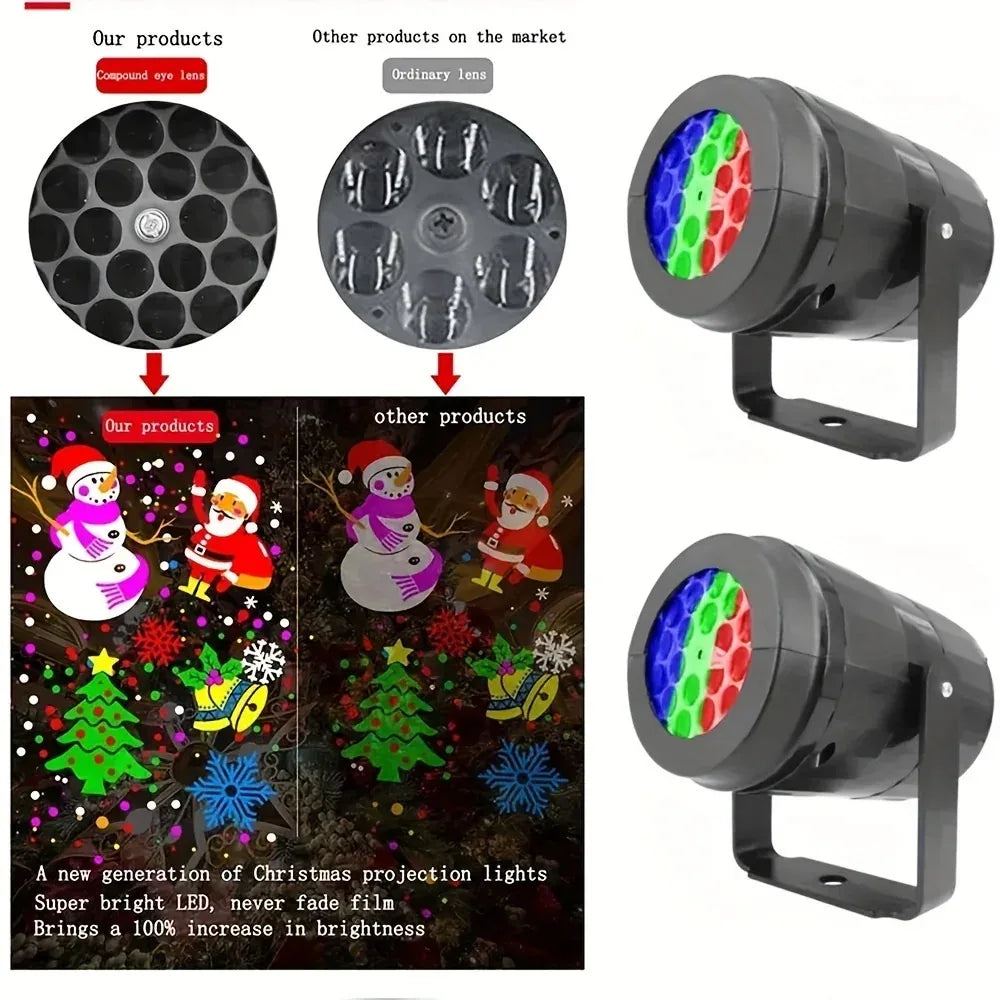 Rotating Holiday Pattern Projector Light