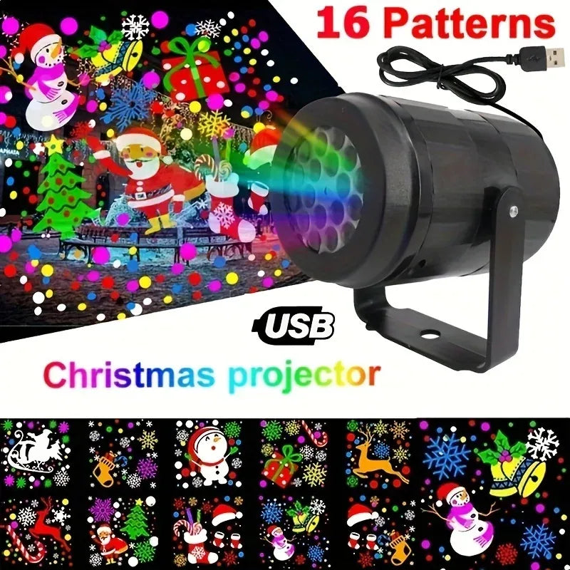 Rotating Holiday Pattern Projector Light